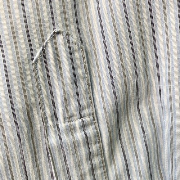 John Varvatos Men's Blue White Striped Long Sleeve Button Down Shirt Size 16 1/2 - Picture 11 of 16